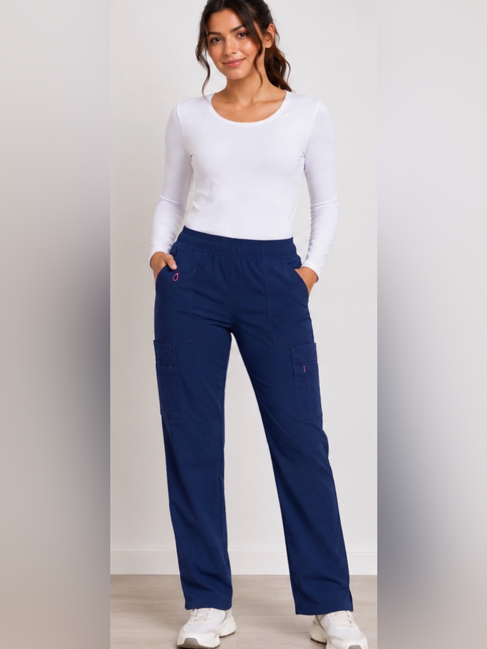 HeartSoul Navy Cargo Scrub Pants Women’s Medium Stretch Nurse